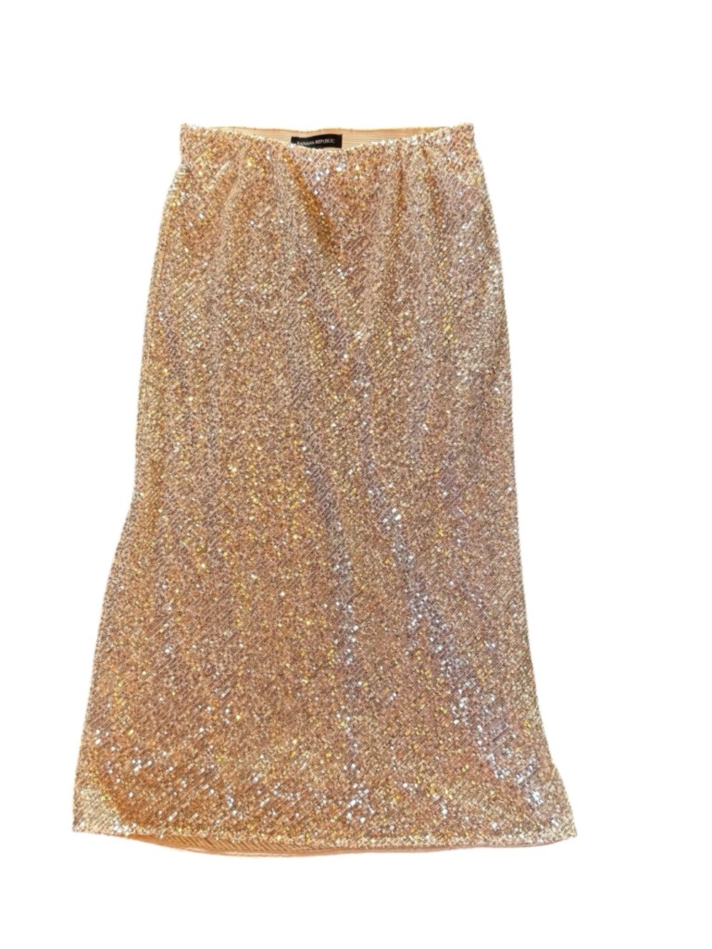 Banana Republic Gold Sequin Midi Skirt Size XS